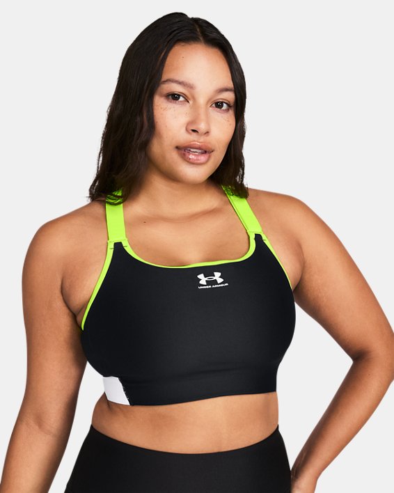 Women's HeatGear® Armour High Pocket Sports Bra, Black, pdpMainDesktop image number 3